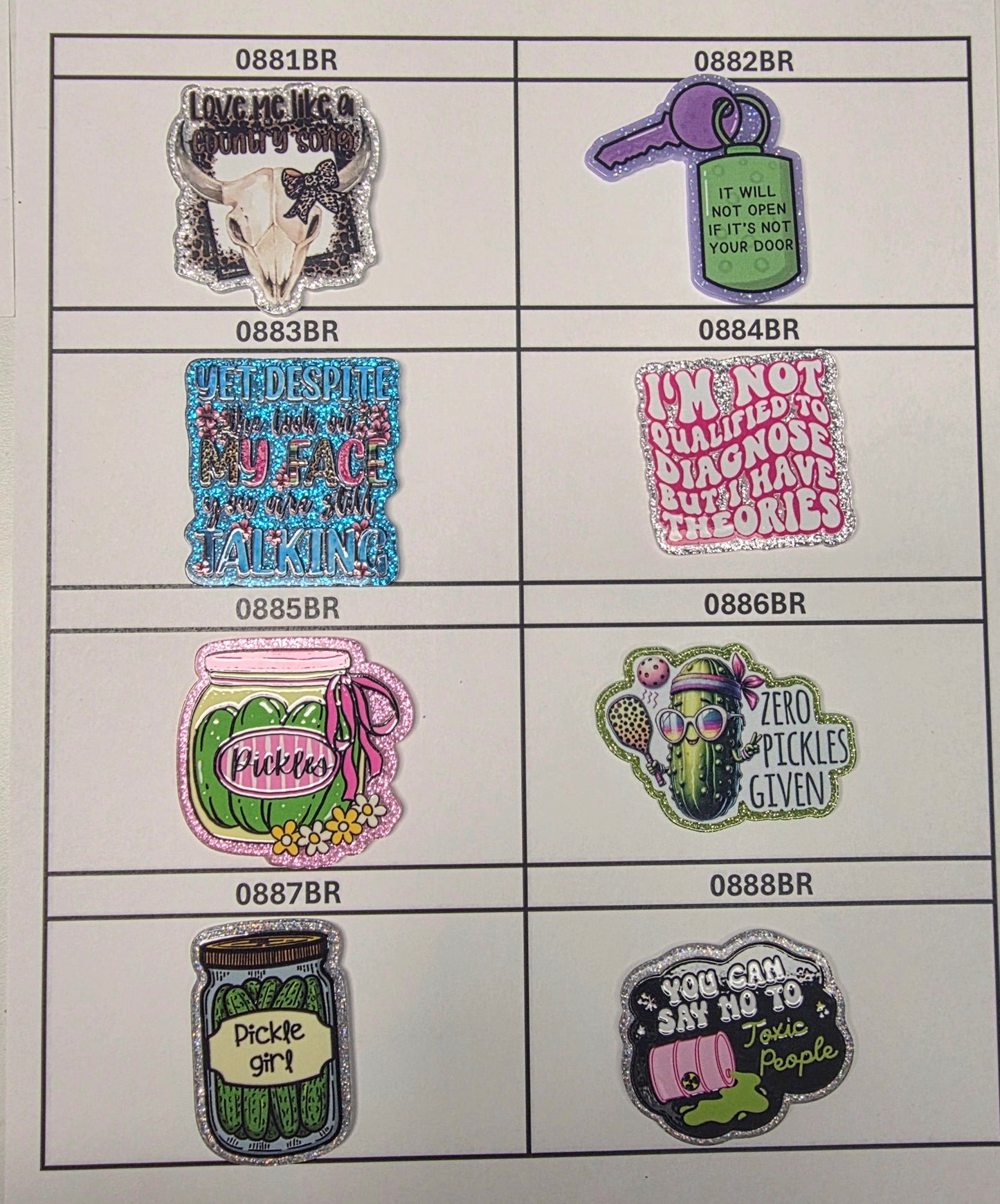 Acrylic Flatback Catalog