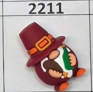 2211- 3D Thanksgiving Gnome Focal Bead