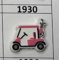 1930- Pink Golf Cart Focal Bead
