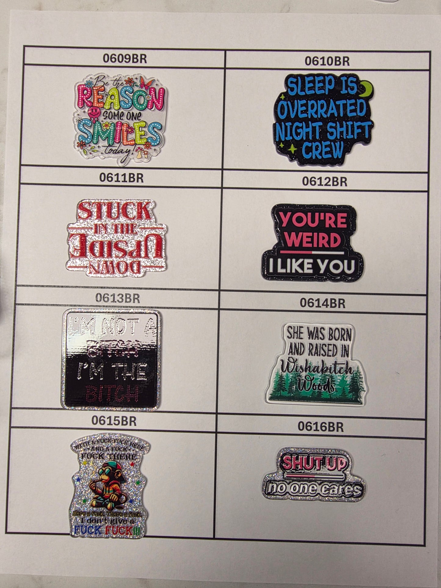 Acrylic Flatback Catalog