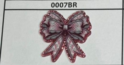 0007BR Red Pink White Gray Bow