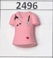 2496- 3D Scrub Top Pink