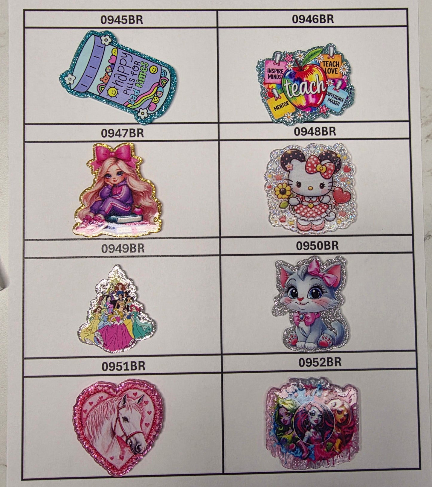 Acrylic Flatback Catalog