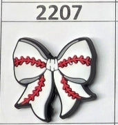 2207- Baseball Bow Focal Bead