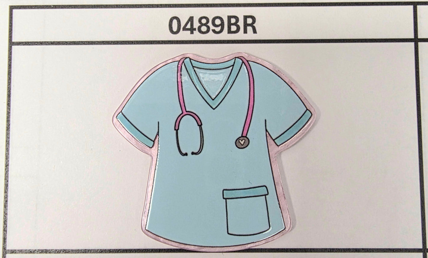 0489BR-Blue Scrub Top