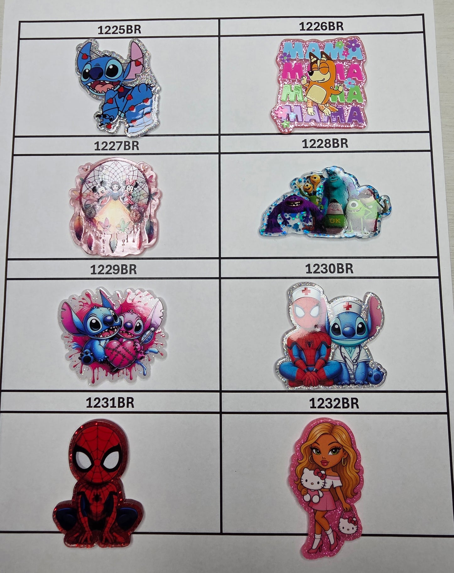 0000- Acrylic Flatback Catalog