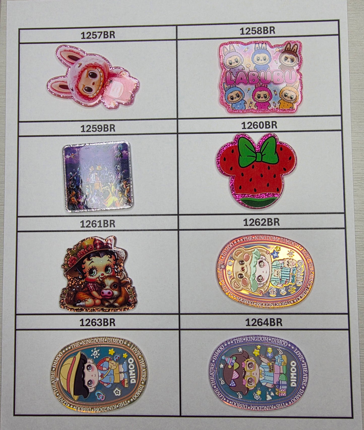 0000- Acrylic Flatback Catalog