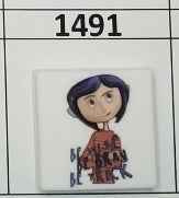 1491- Cora Square Printed Focal Bead