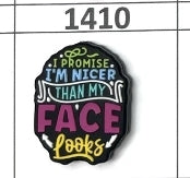 1410- Nicer Than my Face Focal Bead