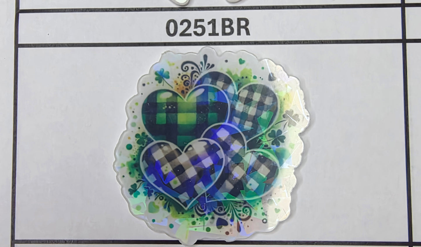 0251BR Checkered Hearts & Clovers