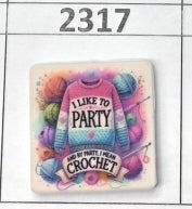 2317-I Like to Party (Crochet) Focal Bead