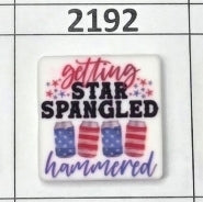 2192- Getting Star Spangled Hammered Focal Bead