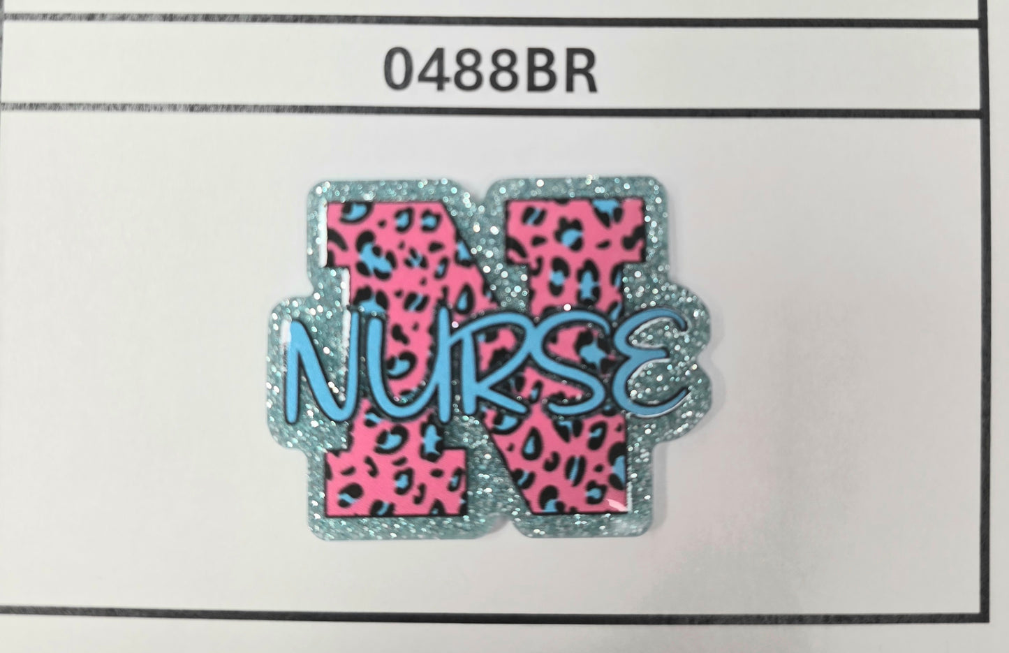0488BR-Nurse Pink Turquoise Leopard