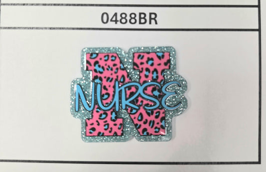 0488BR-Nurse Pink Turquoise Leopard