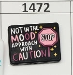 1472- Approach With Caution Focal Bead