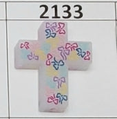 2133-  Cross w Bows Focal Bead