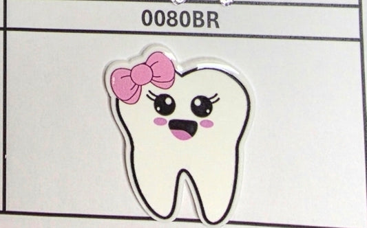 0080BR Medical Tooth Pink Bow