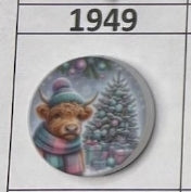 1949- Christmas Cow Focal Bead