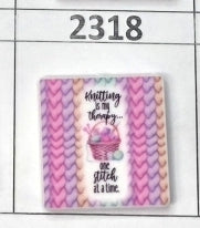 2318-Knitting is My Therapy Focal Bead