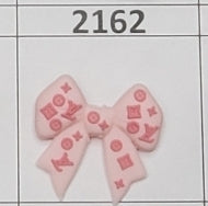 2162-  Pink Love Bow Focal Bead