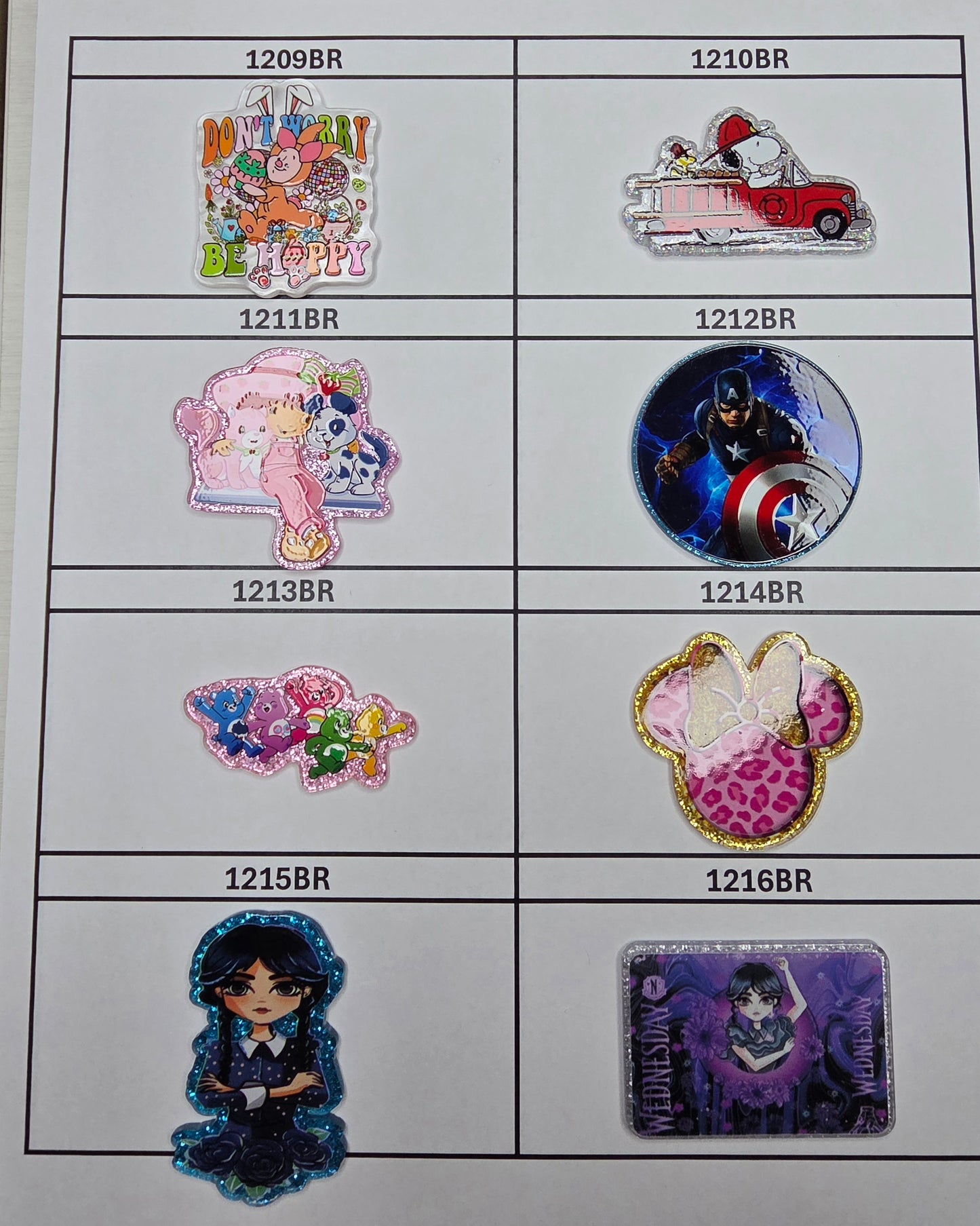 0000- Acrylic Flatback Catalog