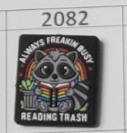 2082- Busy Reading Trash Focal Bead
