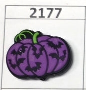 2177- Purple Bat Pumpkin Focal Bead