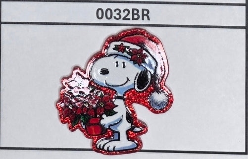 0032BR Christmas Snop Dog with Flowers