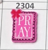 2304- Pray Pink Focal Bead