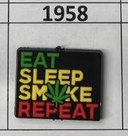 1958- Eat Sleep Smoke Focal Bead