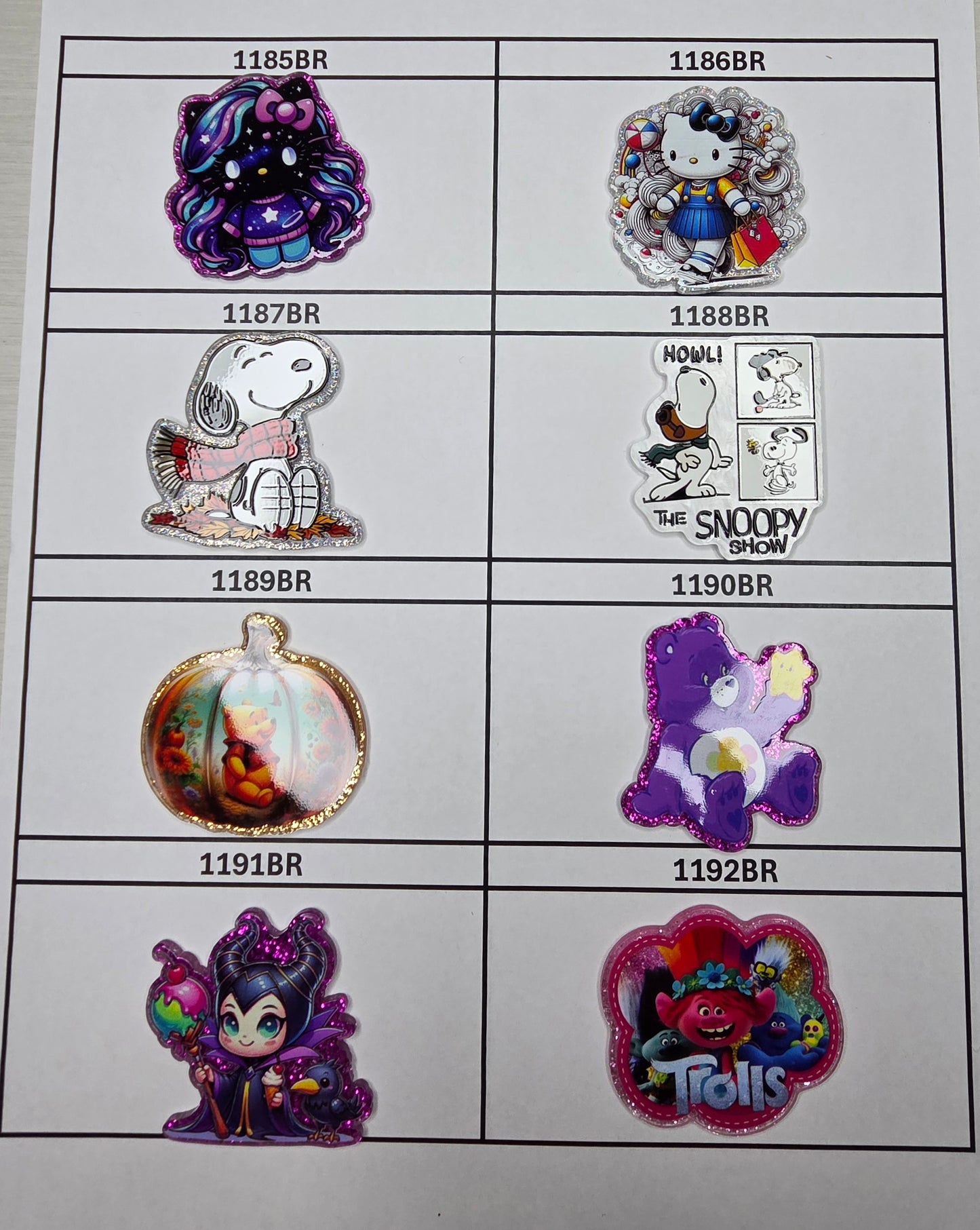 0000- Acrylic Flatback Catalog