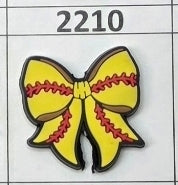 2210- Softball Bow Focal Bead