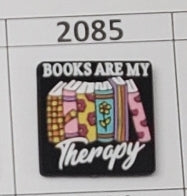 2085- Books Are My Therapy Black Focal Bead