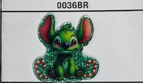 0036BR Green Blue Alien Christmas