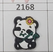 2168- Panda Flower Focal Bead