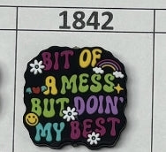 1842- Bit of A Mess Focal Bead