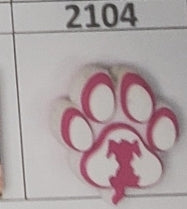 2104- Dog in Paw Focal Bead