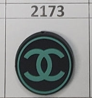 2173-Teal CupCake C Focal Bead