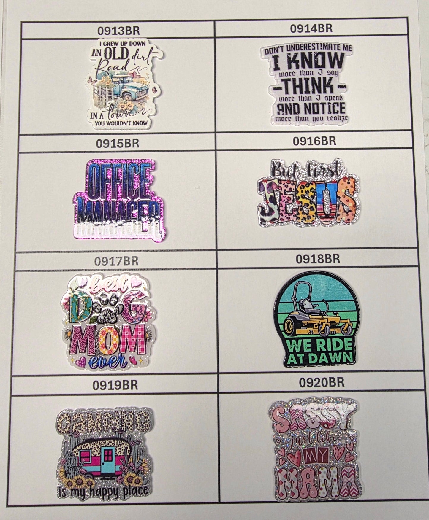 Acrylic Flatback Catalog