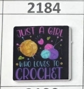 2184- Loves to Crochet Focal Bead