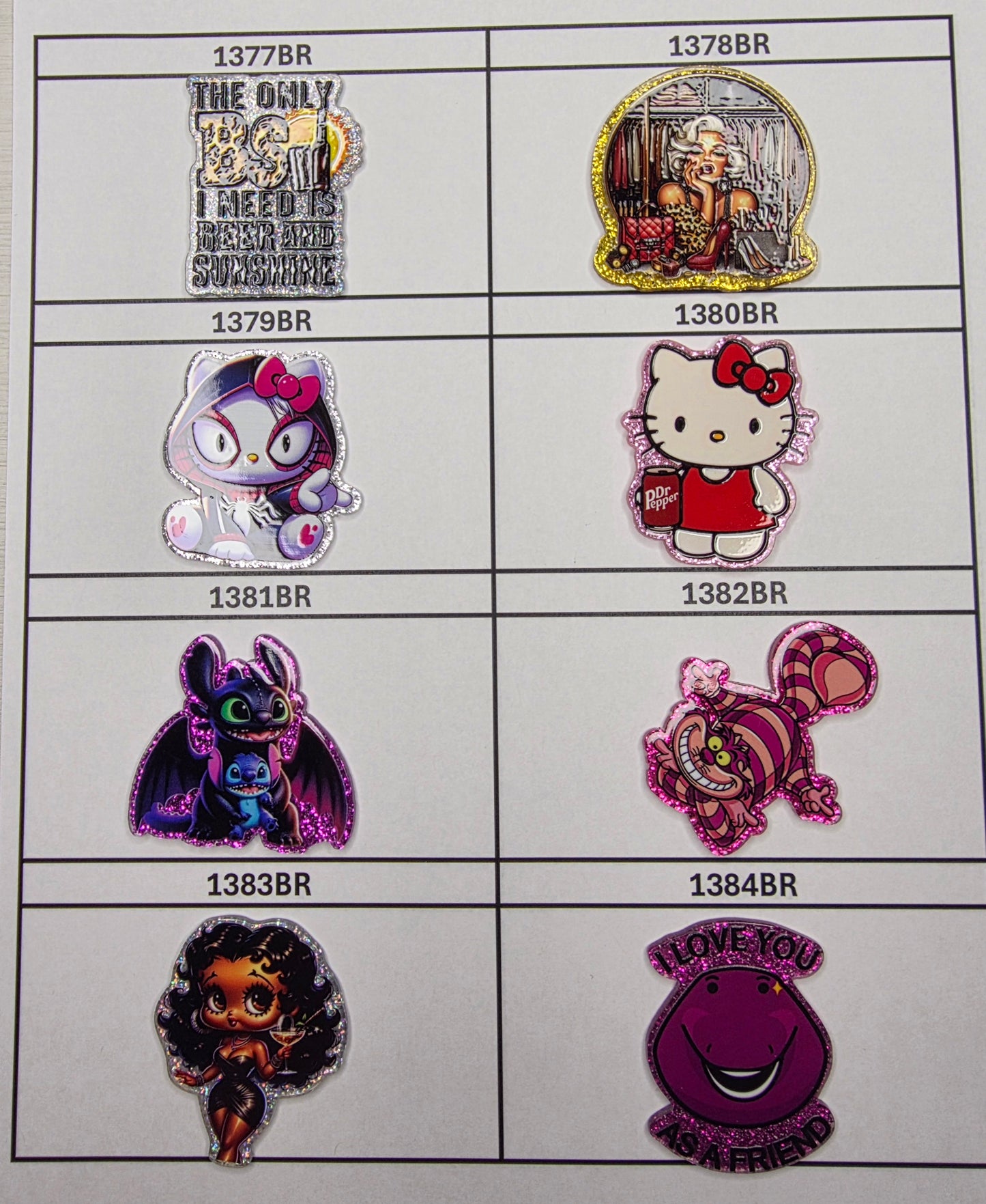 0000- Acrylic Flatback Catalog