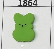1864- Green Peep Bunny Focal Bead