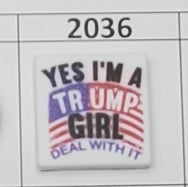 2036- I'm A Trump Girl Focal Bead