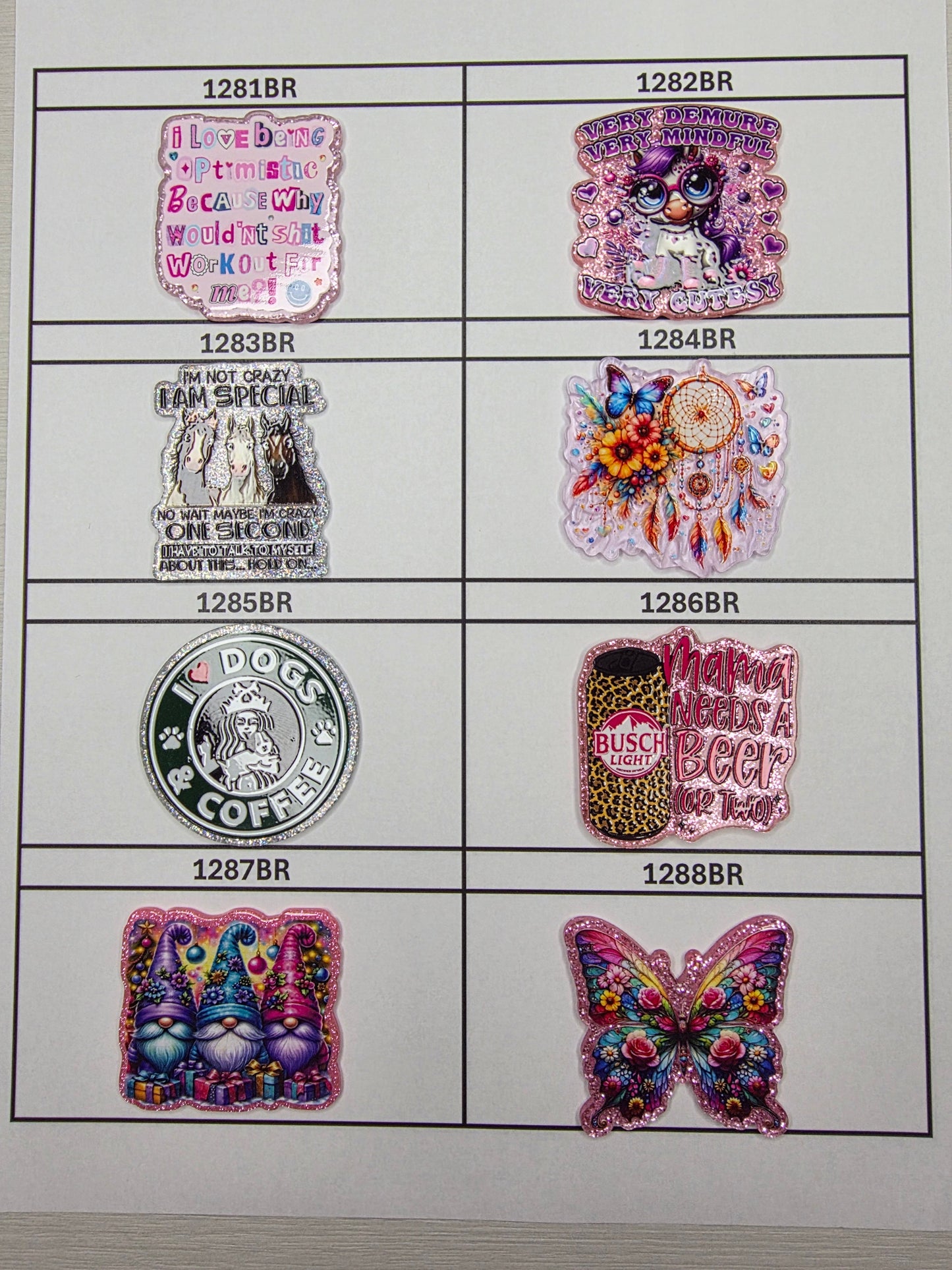 0000- Acrylic Flatback Catalog
