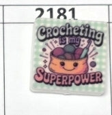 2181- Crocheting is my Superpower Focal Bead