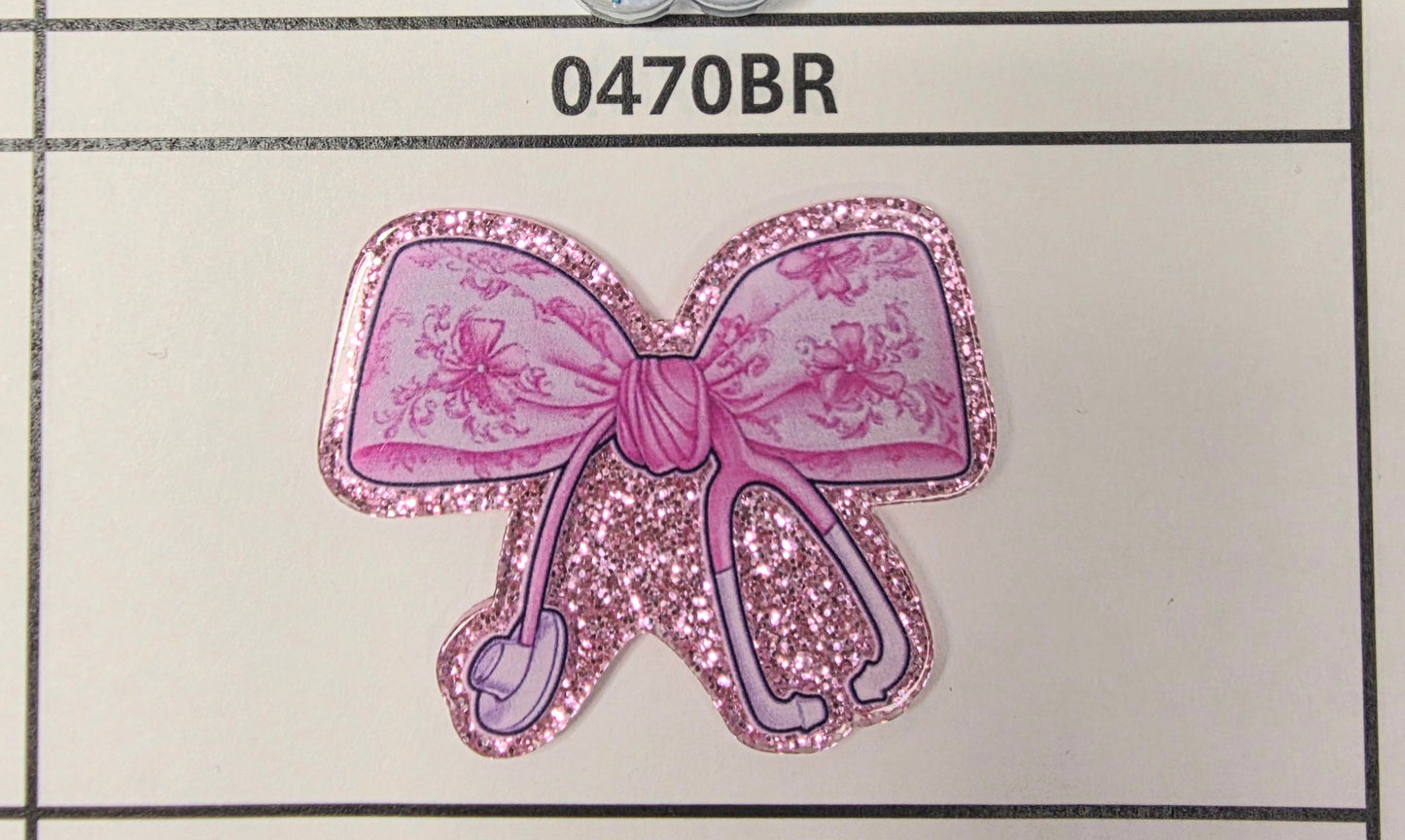 0470BR- Floral Pink Steth Bow