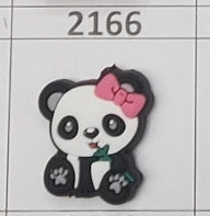 2166- Panda Pink Bow Focal Bead