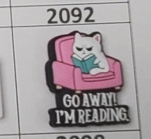 2092- Go Away I'm Reading Focal Bead
