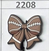 2208- Football Bow Focal Bead