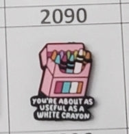 2090- Useful as a White Crayon Focal Bead